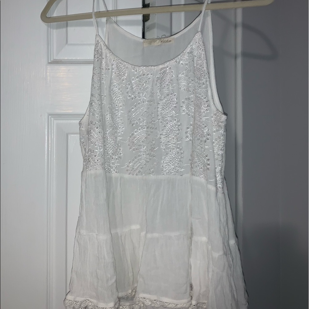 White Flowy Summer Tank top